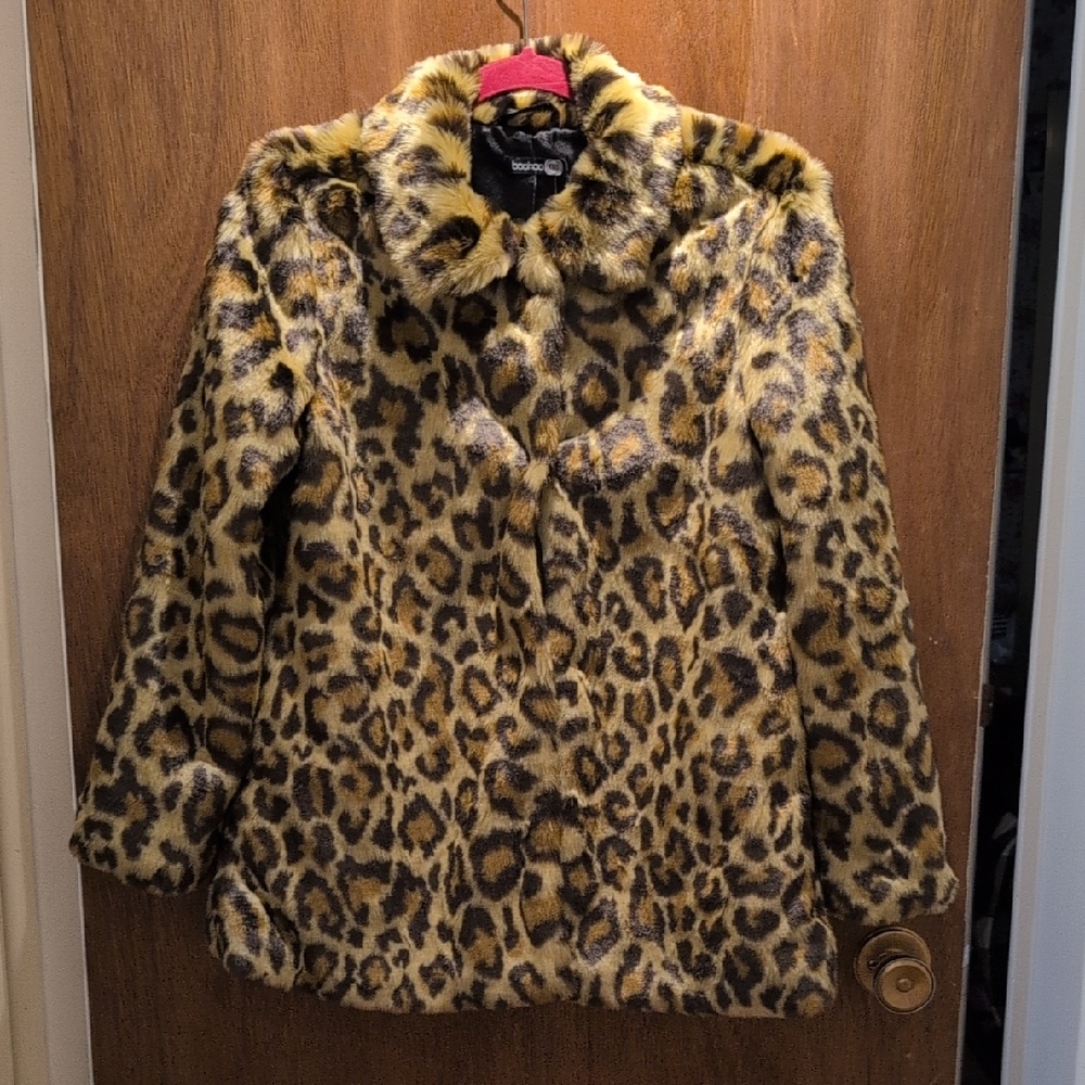 Faux Fur Leopard Print Jacket